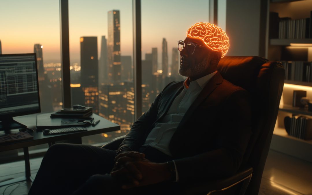 Man in office exploring cognitive mapping for mindset development